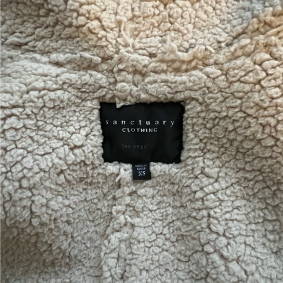 Sanctuary Faux Sherpa Lined Brown Suede Vest XS - Picture 3 of 3